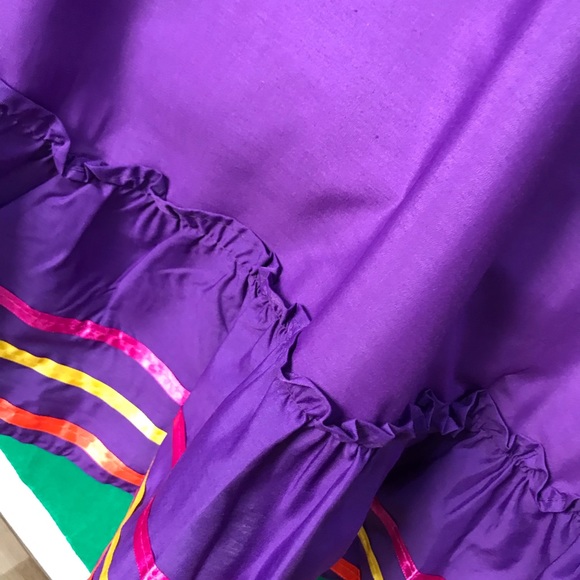 Mexican two piece skirt 39” long Jalisco style purple for 5 Mayo, Mexican party - Picture 5 of 6